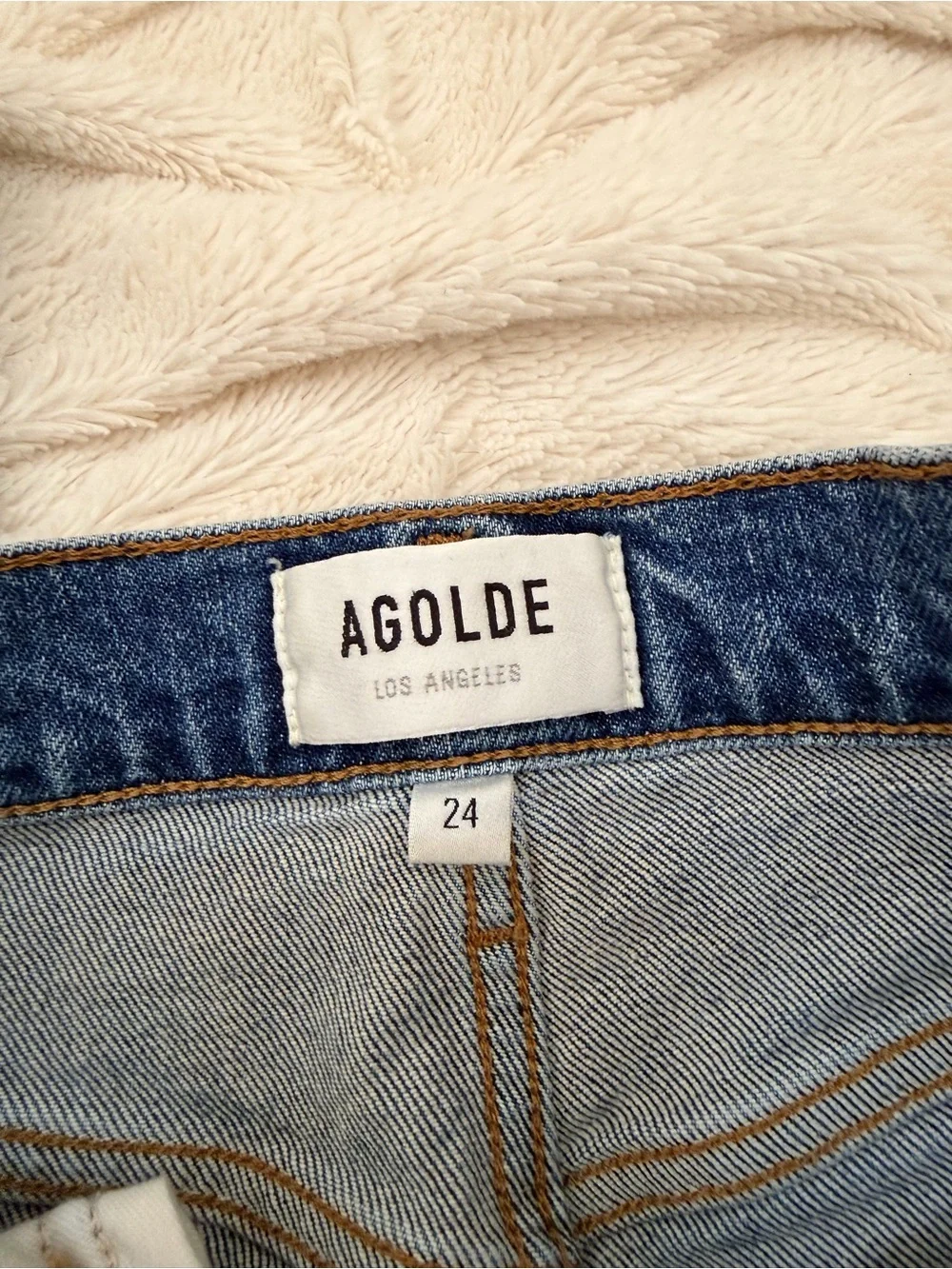 Agolde Riley High Rise Straight Crop Jeans medium wash Sz 24 women’s